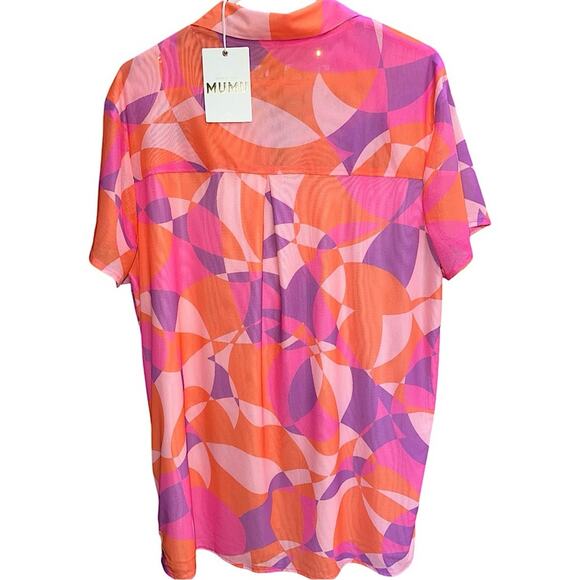 NWT Show Me Your MuMu Unisex Blake Button Up in Sunset Daiquiri Size Large - Picture 7 of 8